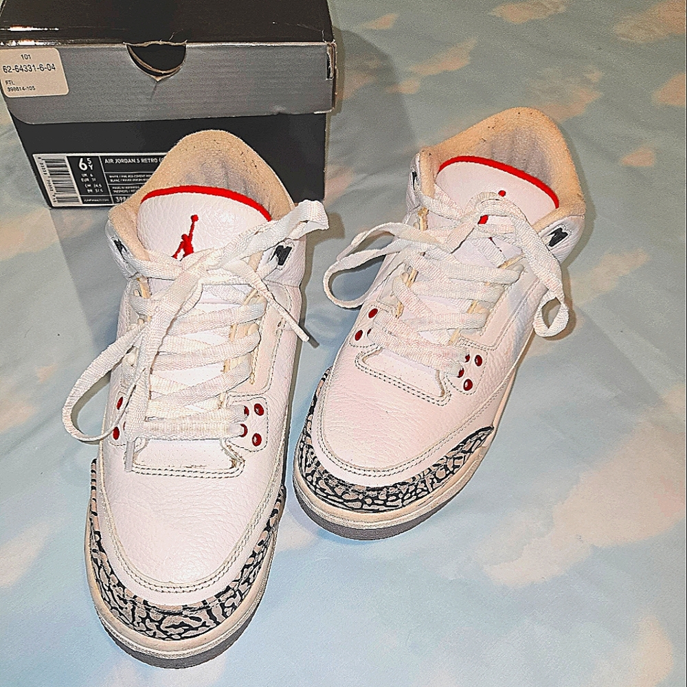 Kids Air Jordan 3 White Cement